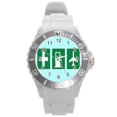 Traffic Signs Hospitals, Airplanes, Petrol Stations Round Plastic Sport Watch (l) by Mariart