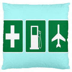 Traffic Signs Hospitals, Airplanes, Petrol Stations Large Cushion Case (one Side) by Mariart