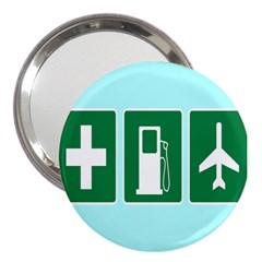 Traffic Signs Hospitals, Airplanes, Petrol Stations 3  Handbag Mirrors by Mariart