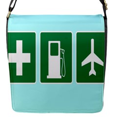 Traffic Signs Hospitals, Airplanes, Petrol Stations Flap Messenger Bag (s) by Mariart