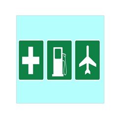 Traffic Signs Hospitals, Airplanes, Petrol Stations Small Satin Scarf (square) by Mariart