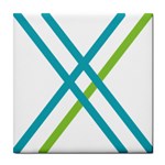 Symbol X Blue Green Sign Tile Coasters Front