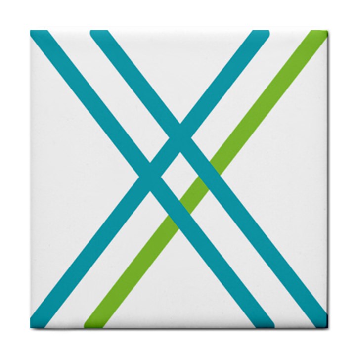 Symbol X Blue Green Sign Tile Coasters