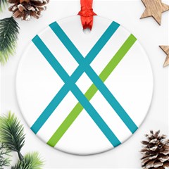 Symbol X Blue Green Sign Ornament (round) by Mariart