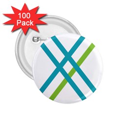 Symbol X Blue Green Sign 2 25  Buttons (100 Pack)  by Mariart