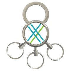 Symbol X Blue Green Sign 3-ring Key Chains by Mariart