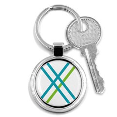 Symbol X Blue Green Sign Key Chains (round) 