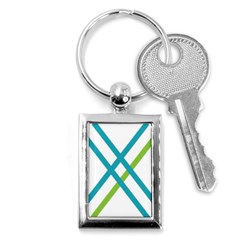 Symbol X Blue Green Sign Key Chains (rectangle) 