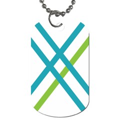 Symbol X Blue Green Sign Dog Tag (one Side) by Mariart