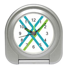 Symbol X Blue Green Sign Travel Alarm Clocks