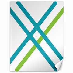 Symbol X Blue Green Sign Canvas 36  X 48   by Mariart