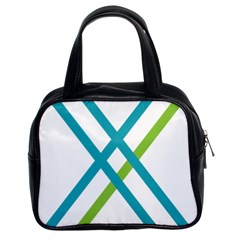 Symbol X Blue Green Sign Classic Handbags (2 Sides) by Mariart