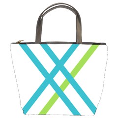 Symbol X Blue Green Sign Bucket Bags by Mariart