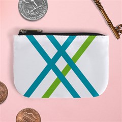 Symbol X Blue Green Sign Mini Coin Purses by Mariart