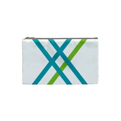 Symbol X Blue Green Sign Cosmetic Bag (small)  by Mariart