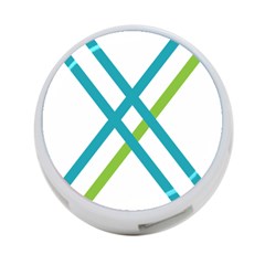 Symbol X Blue Green Sign 4-port Usb Hub (two Sides)  by Mariart