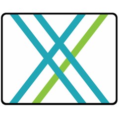 Symbol X Blue Green Sign Fleece Blanket (medium)  by Mariart