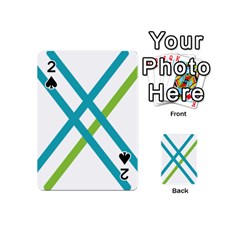 Symbol X Blue Green Sign Playing Cards 54 (mini)  by Mariart