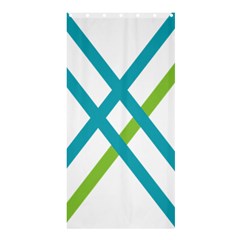 Symbol X Blue Green Sign Shower Curtain 36  X 72  (stall)  by Mariart