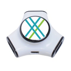 Symbol X Blue Green Sign 3-port Usb Hub by Mariart