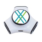 Symbol X Blue Green Sign 3-Port USB Hub Front