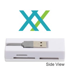 Symbol X Blue Green Sign Memory Card Reader (stick)  by Mariart