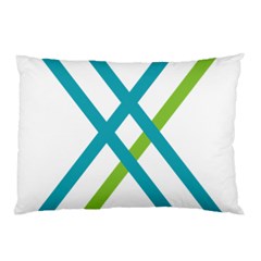 Symbol X Blue Green Sign Pillow Case (two Sides) by Mariart