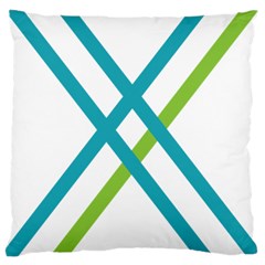 Symbol X Blue Green Sign Large Cushion Case (two Sides) by Mariart