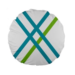 Symbol X Blue Green Sign Standard 15  Premium Round Cushions by Mariart