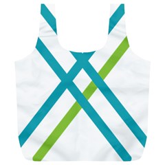 Symbol X Blue Green Sign Full Print Recycle Bags (l)  by Mariart