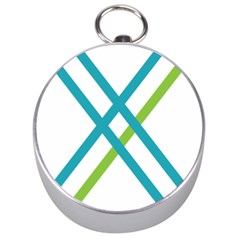 Symbol X Blue Green Sign Silver Compasses by Mariart