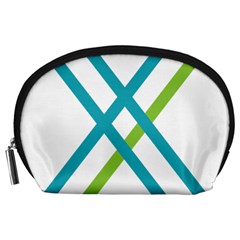 Symbol X Blue Green Sign Accessory Pouches (large)  by Mariart