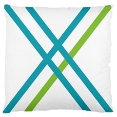 Symbol X Blue Green Sign Large Flano Cushion Case (two Sides) by Mariart