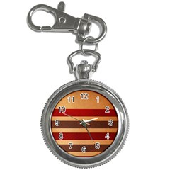 Vintage Striped Polka Dot Red Brown Key Chain Watches