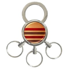 Vintage Striped Polka Dot Red Brown 3-ring Key Chains by Mariart