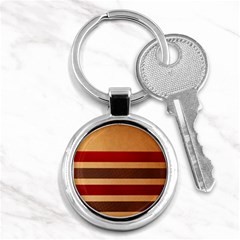 Vintage Striped Polka Dot Red Brown Key Chains (round)  by Mariart