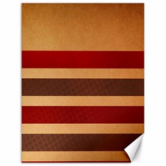 Vintage Striped Polka Dot Red Brown Canvas 18  X 24   by Mariart