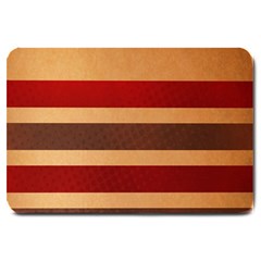 Vintage Striped Polka Dot Red Brown Large Doormat  by Mariart