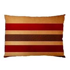 Vintage Striped Polka Dot Red Brown Pillow Case by Mariart