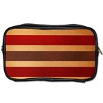 Vintage Striped Polka Dot Red Brown Toiletries Bags Front