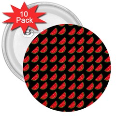 Watermelon Slice Red Black Fruite 3  Buttons (10 pack) 