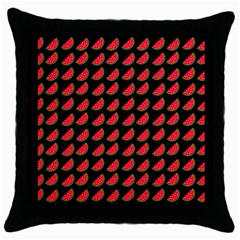 Watermelon Slice Red Black Fruite Throw Pillow Case (black) by Mariart