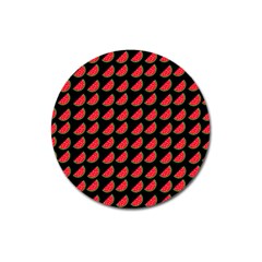 Watermelon Slice Red Black Fruite Magnet 3  (round)