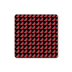 Watermelon Slice Red Black Fruite Square Magnet