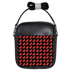 Watermelon Slice Red Black Fruite Girls Sling Bags