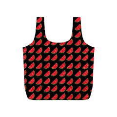 Watermelon Slice Red Black Fruite Full Print Recycle Bags (s)  by Mariart