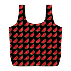 Watermelon Slice Red Black Fruite Full Print Recycle Bags (l)  by Mariart