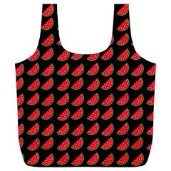 Watermelon Slice Red Black Fruite Full Print Recycle Bags (L) 