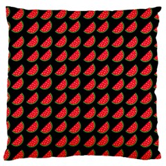 Watermelon Slice Red Black Fruite Large Flano Cushion Case (Two Sides)