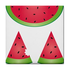 Watermelon Slice Red Green Fruite Tile Coasters by Mariart